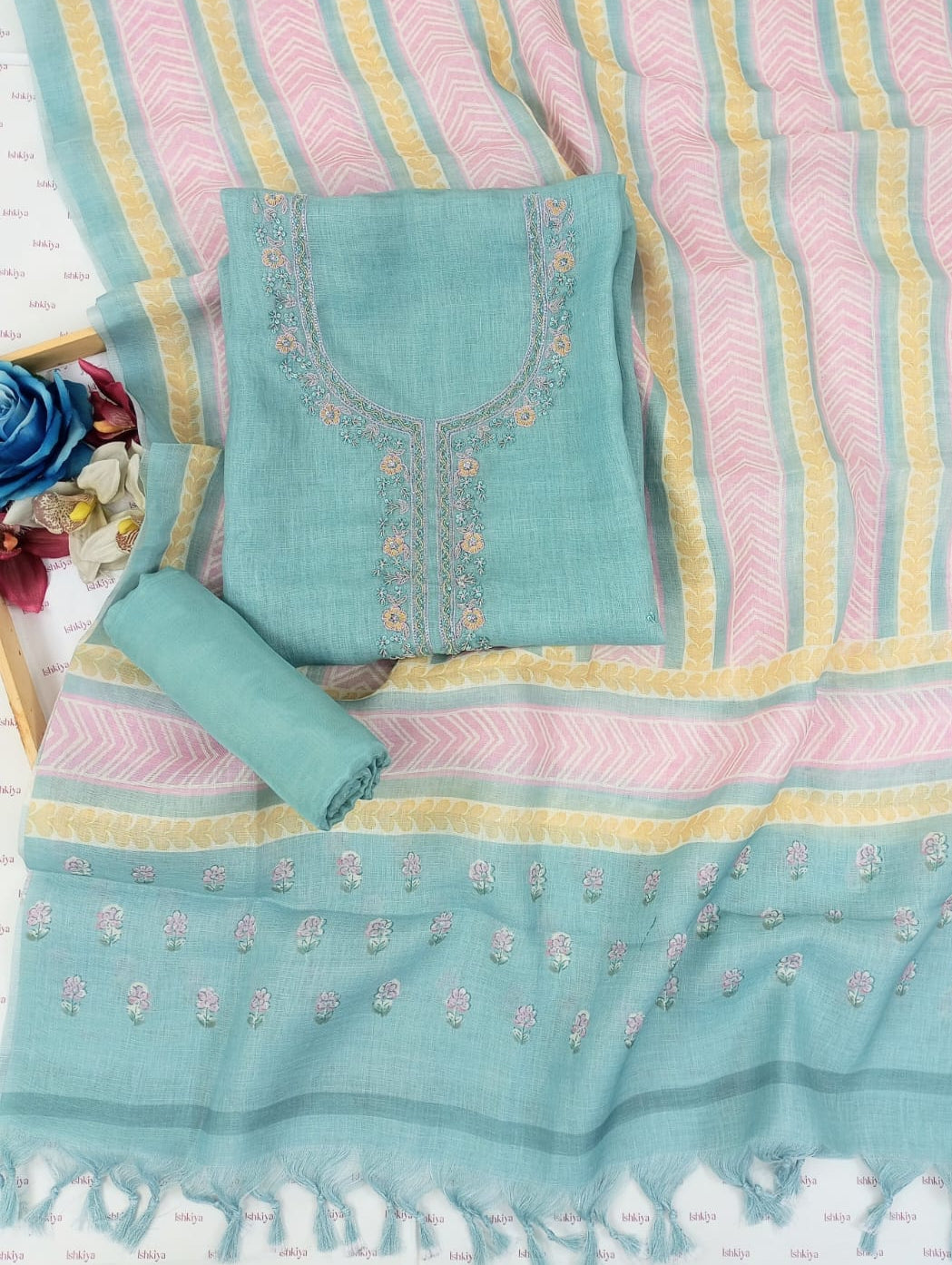 ULFAT-Unstitched Linen Suit Set