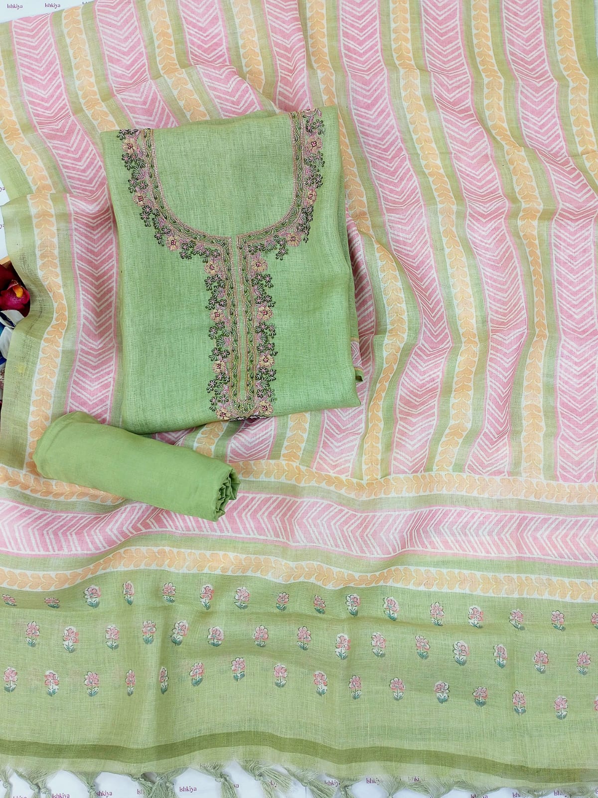ULFAT-Unstitched Linen Suit Set