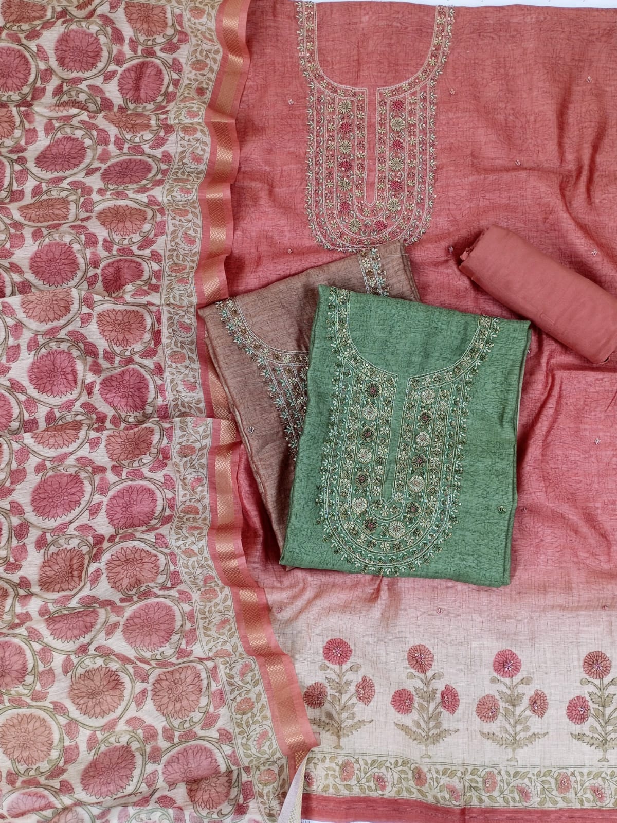 LIBAAS-Unstitched Linen Suit Set