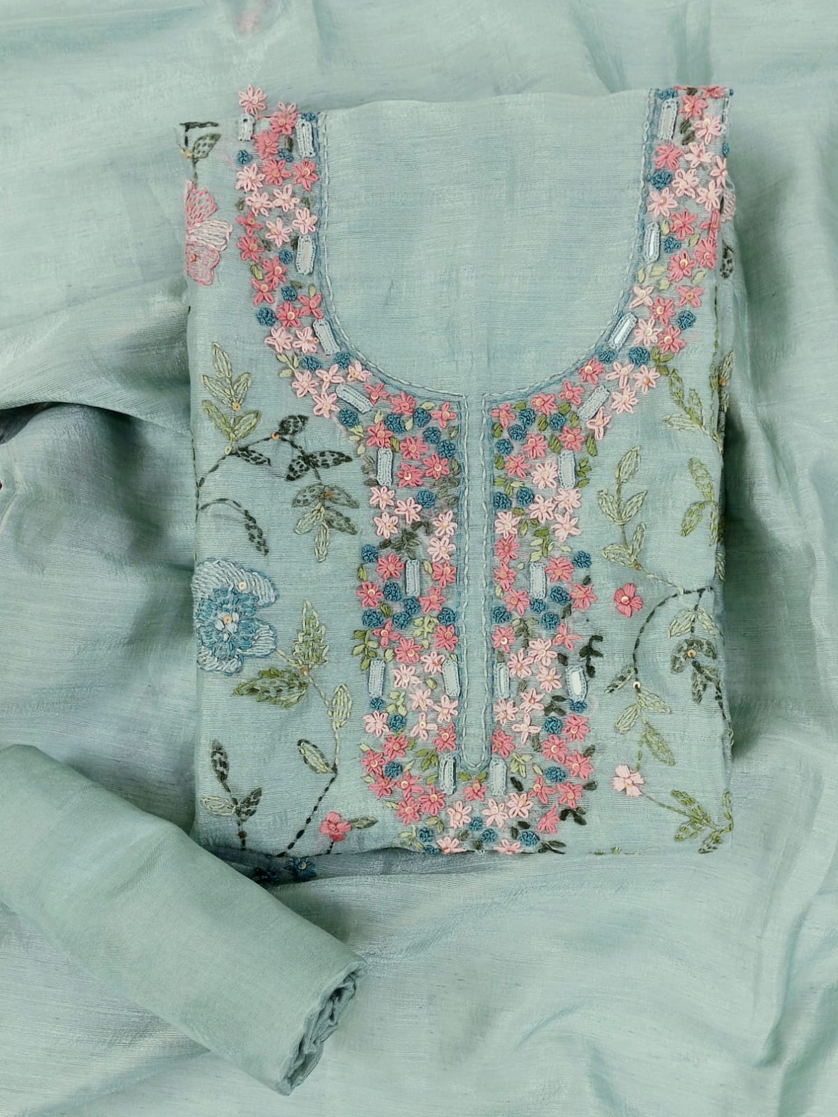 KASHISH-Unstitched Linen Tissue Suit Set