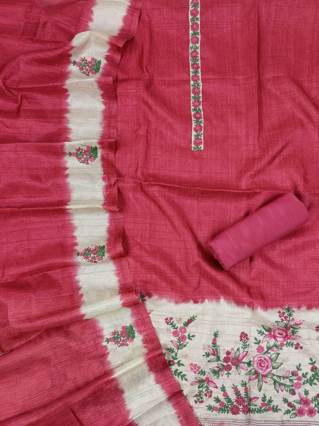 QISSA-Unstitched Linen Tissue Suit Set