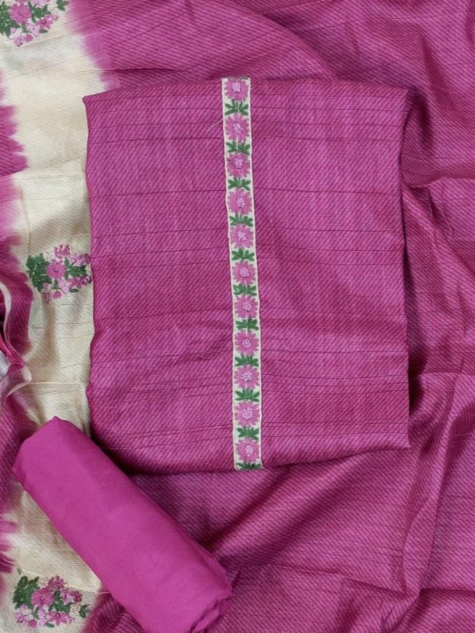 QISSA-Unstitched Linen Tissue Suit Set