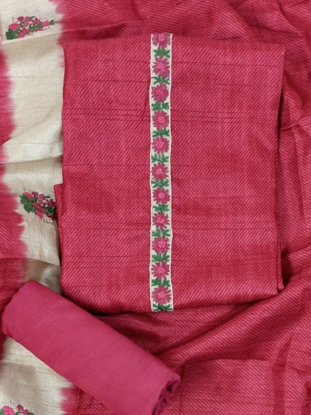 QISSA-Unstitched Linen Tissue Suit Set