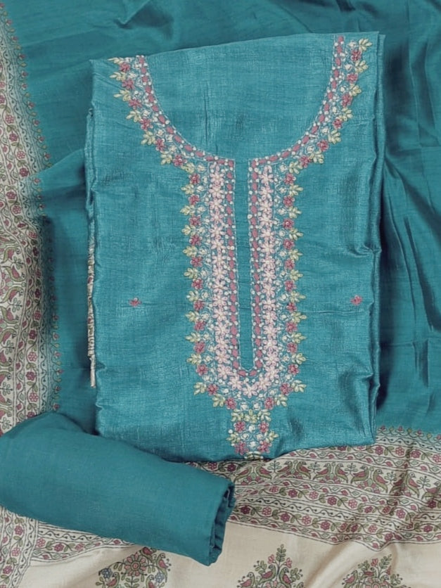 KAHAANI-Unstitched Linen Tissue Suit Set