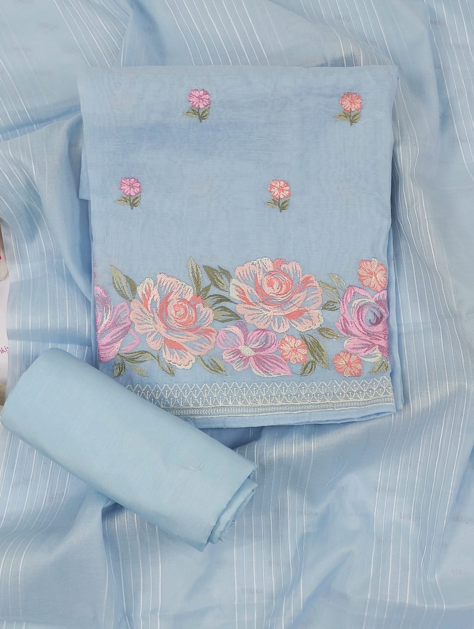 SADA-Unstiched Mul-Chanderi Suit set
