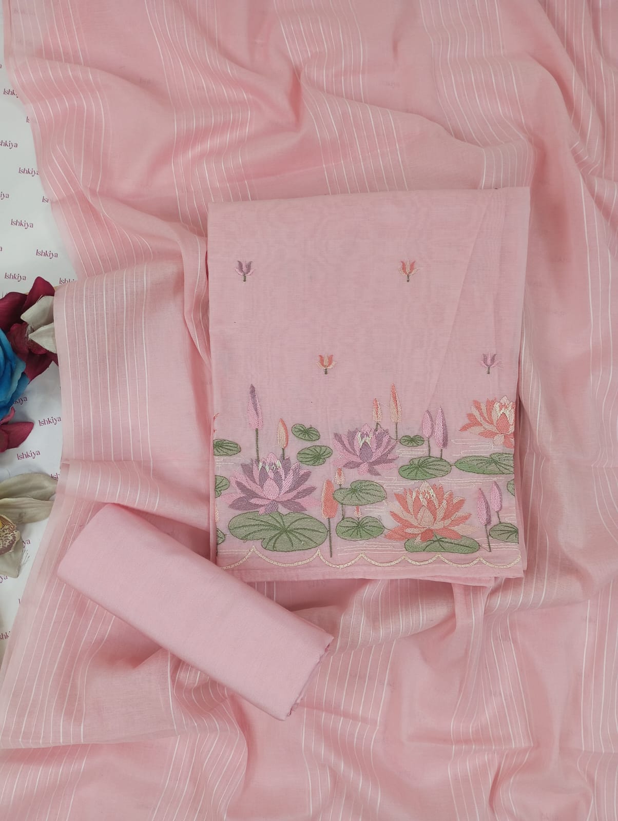 VEERA-Unstiched Mul-Chanderi Suit set