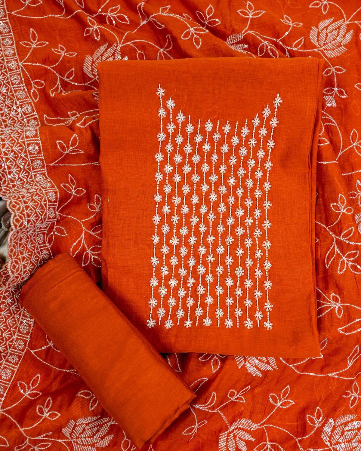 DASTAN-Unstiched Mul-Chanderi Suit set