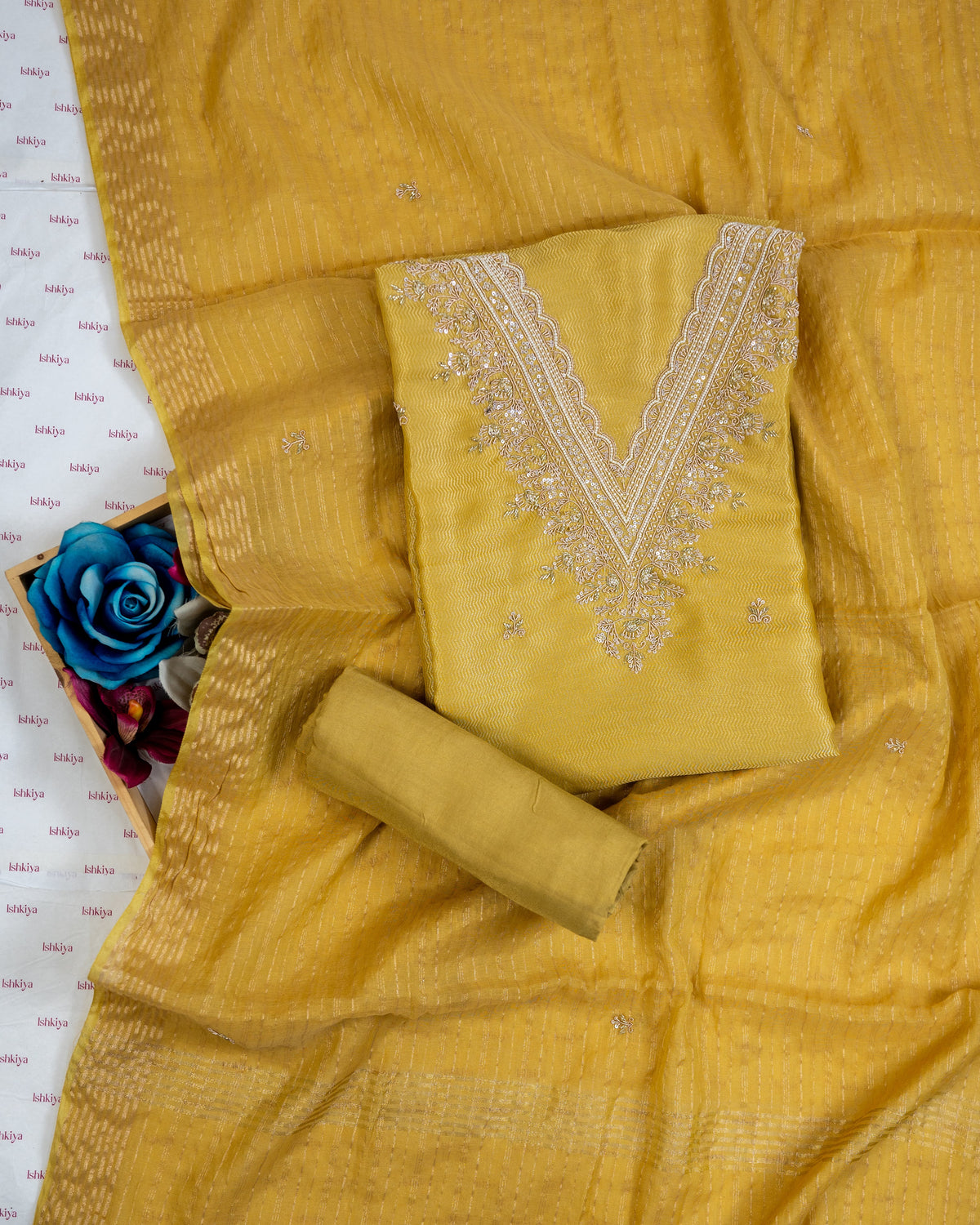 SIYAH-Unstitched Linen Tissue Suit Set