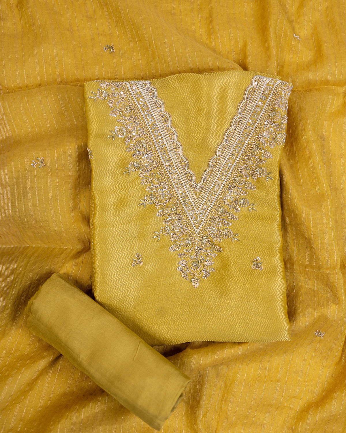 SIYAH-Unstitched Linen Tissue Suit Set