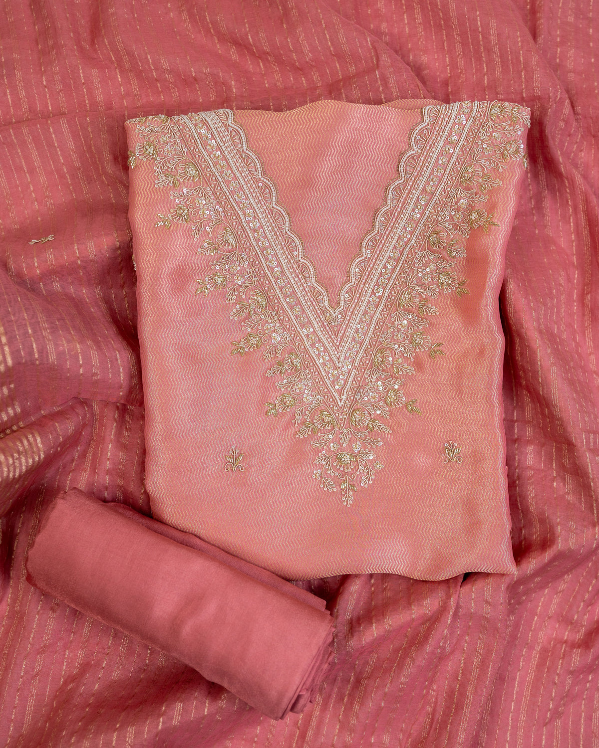 SIYAH-Unstitched Linen Tissue Suit Set