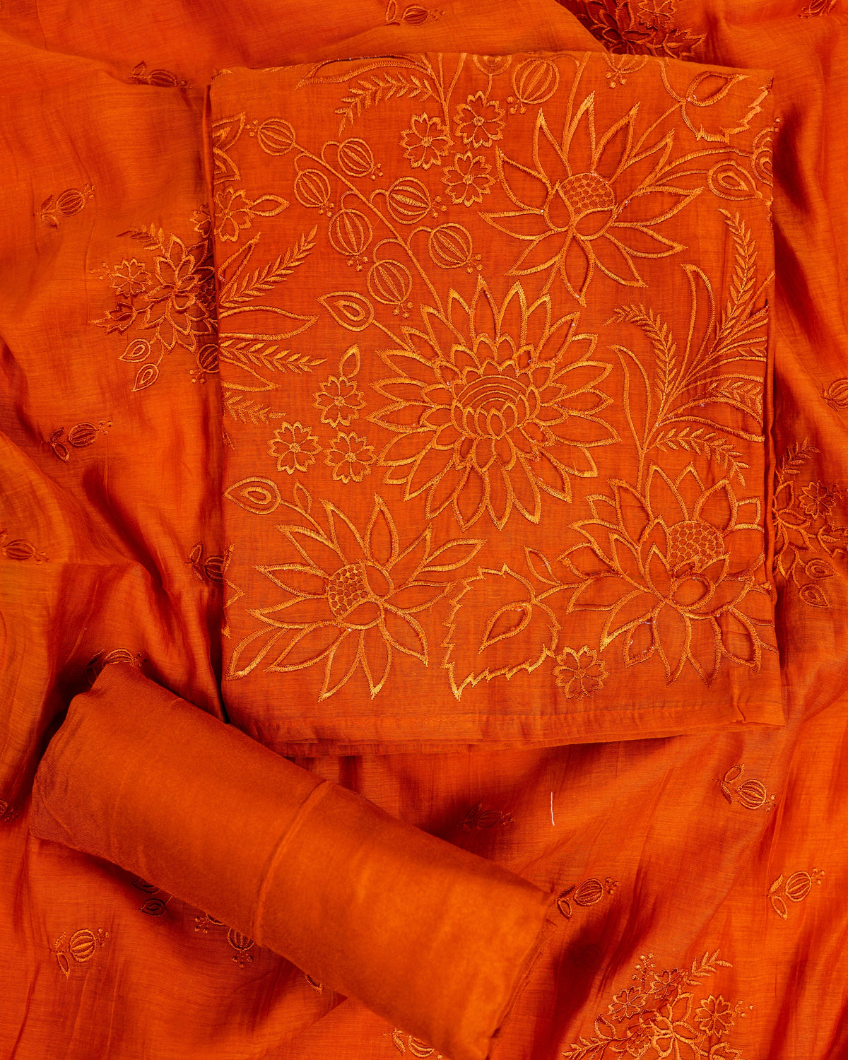 SILSILA-Unstiched Mul-Chanderi Suit set