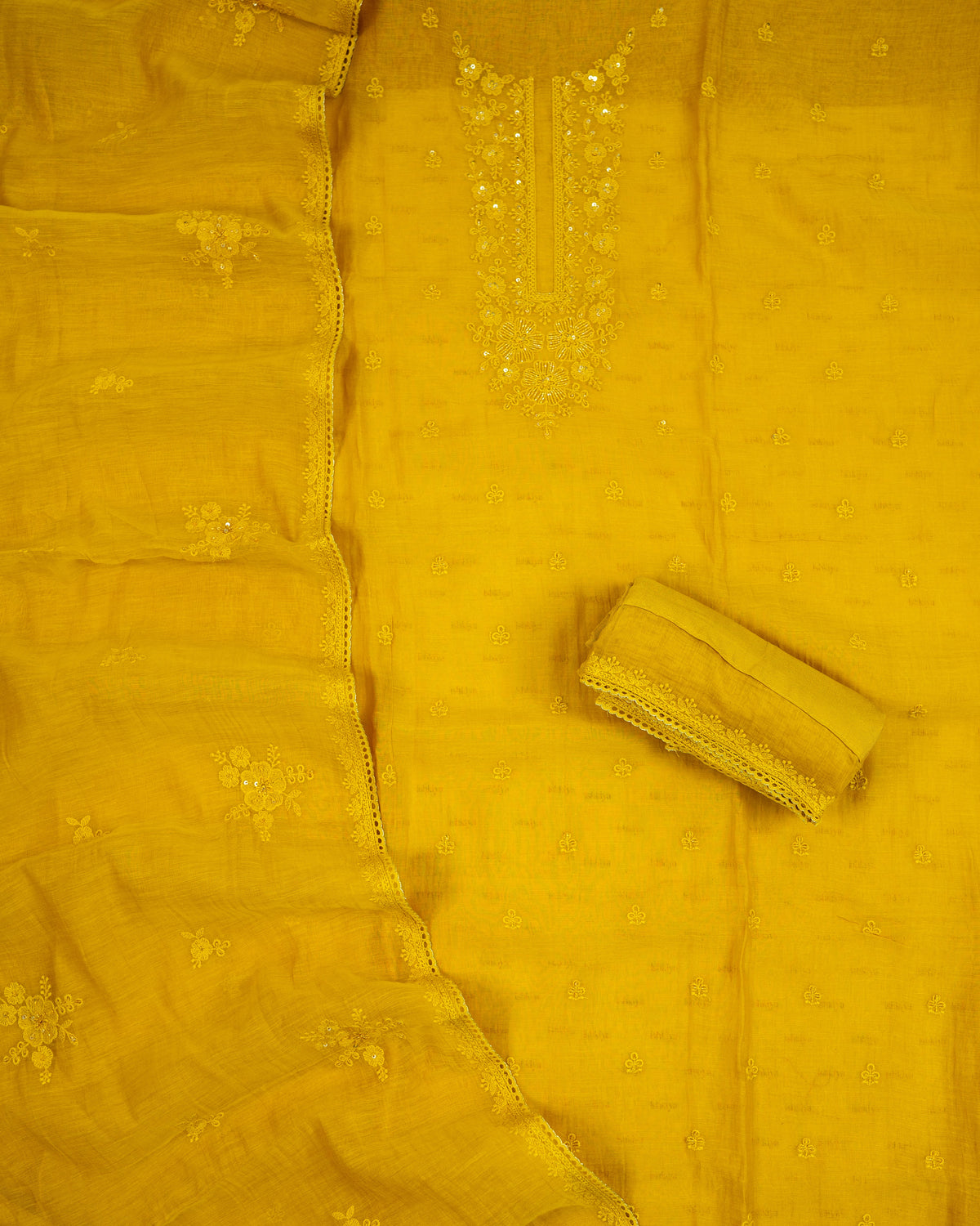 KEHR-Unstiched Mul-Chanderi Suit set