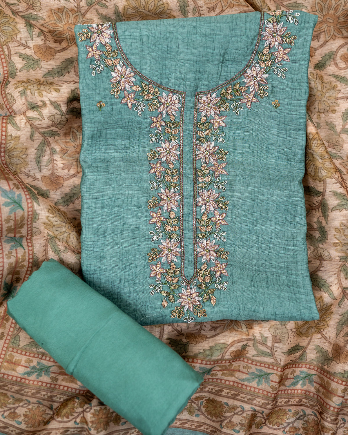 ROOH-Unstitched Linen Tissue Suit Set