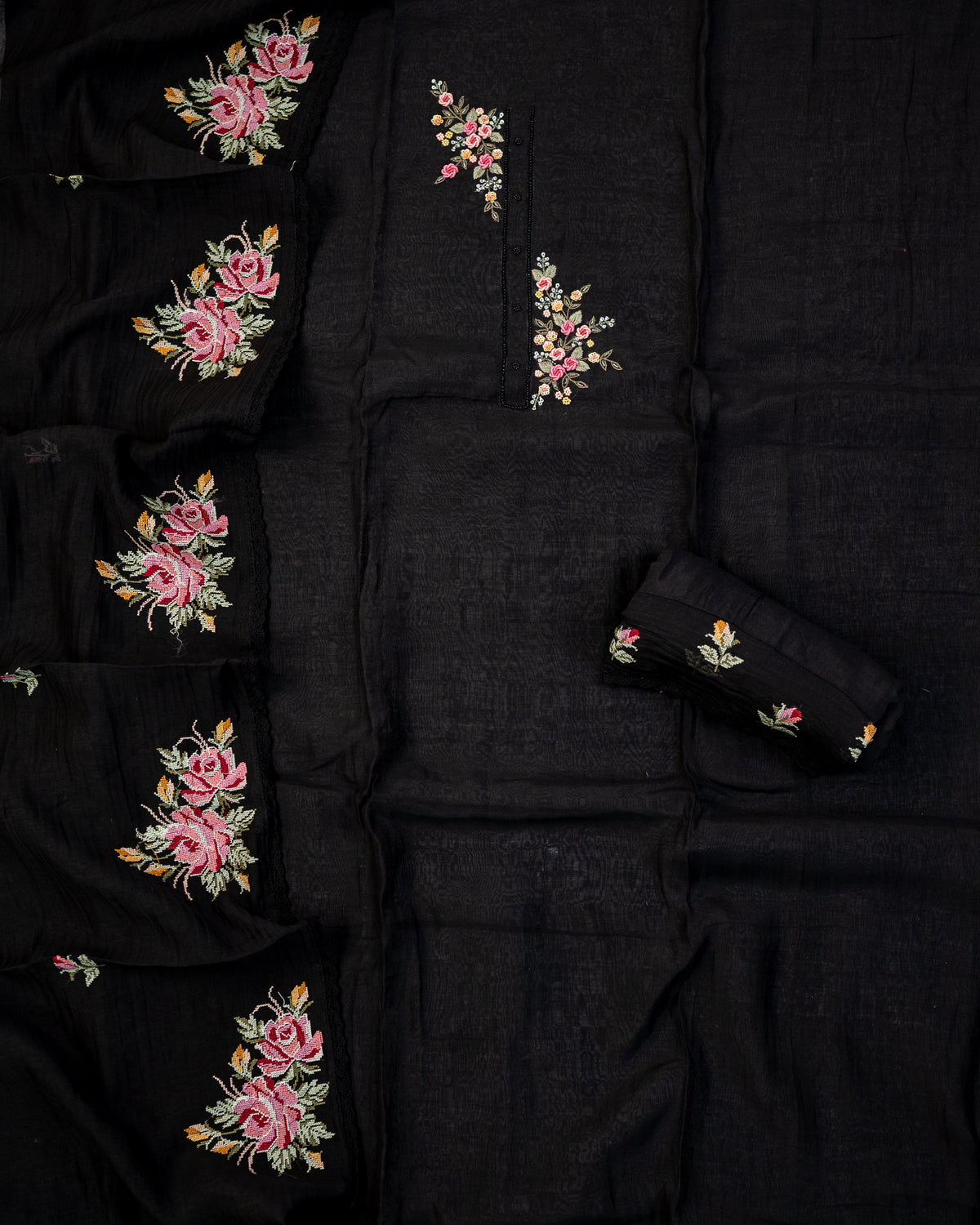 KHUMAAR-Unstitched Mul-Chanderi Suit Set