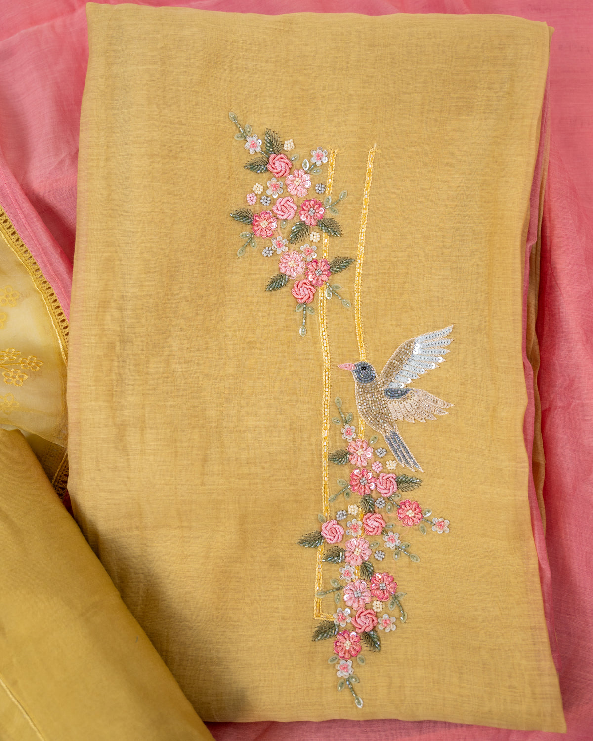 SHOOR-Unstitched Mul-Chanderi Suit Set