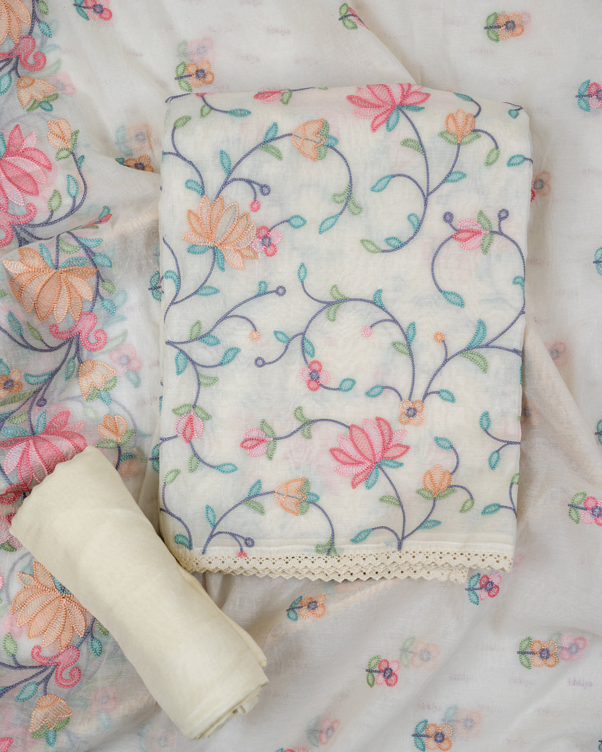 HANS-Unstitched Mul-Chanderi suit set