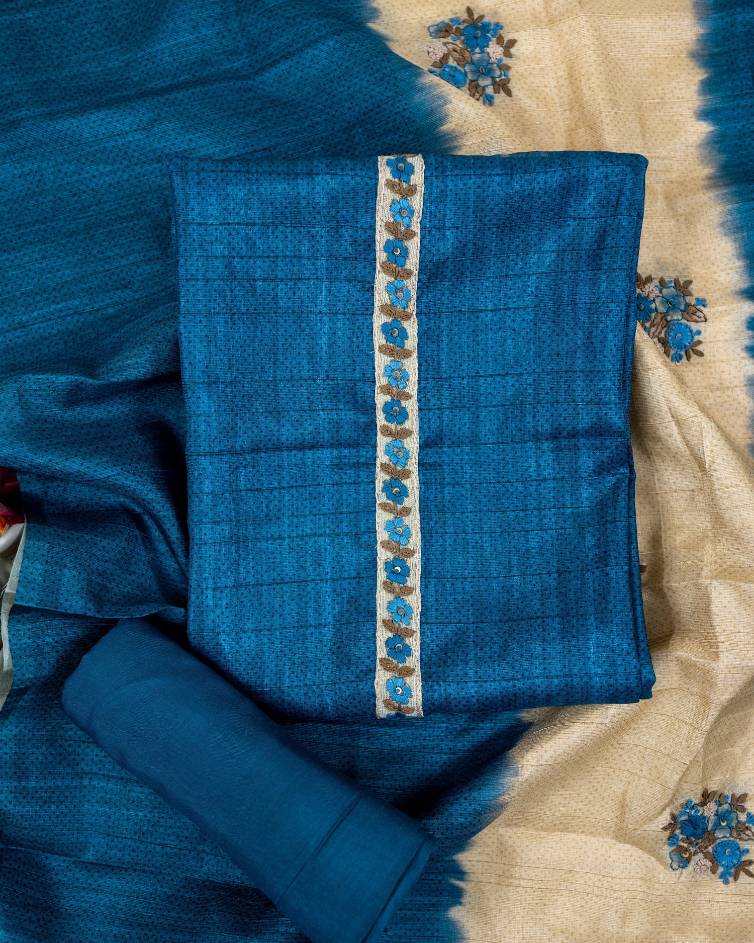 PUKAAR-Unstitched Linen Tissue Suit Set