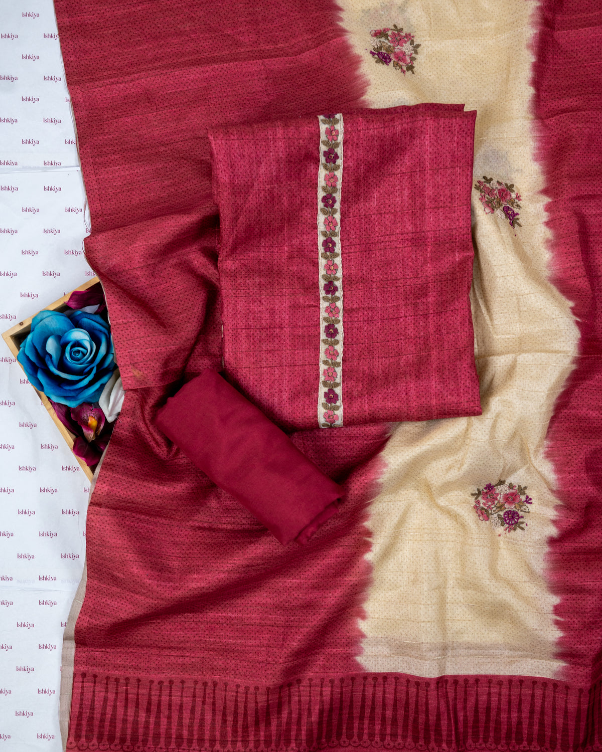 PUKAAR-Unstitched Linen Tissue Suit Set