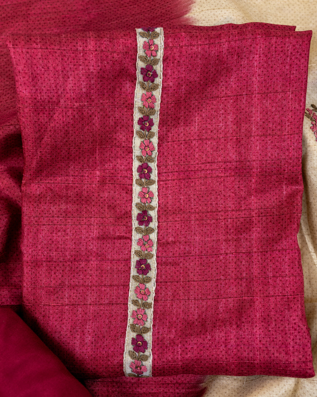 PUKAAR-Unstitched Linen Tissue Suit Set