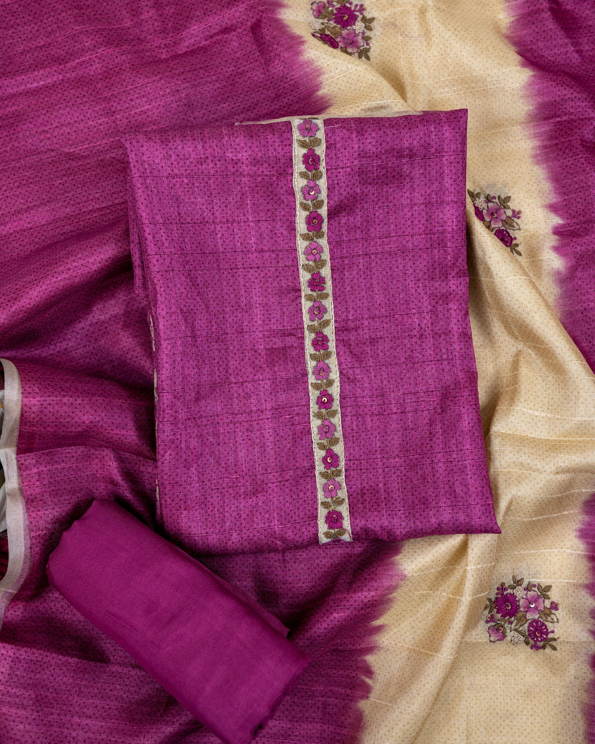 PUKAAR-Unstitched Linen Tissue Suit Set