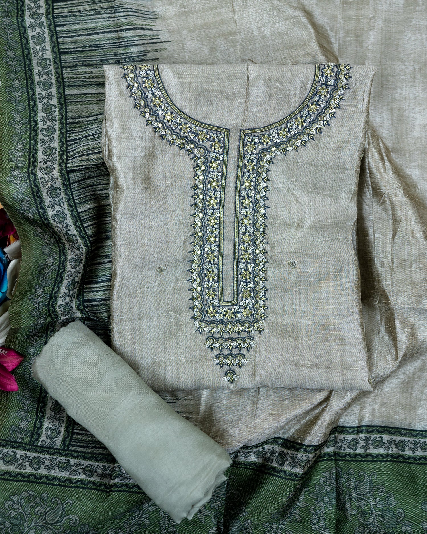 RAAZ-Unstitched Linen Suit Set