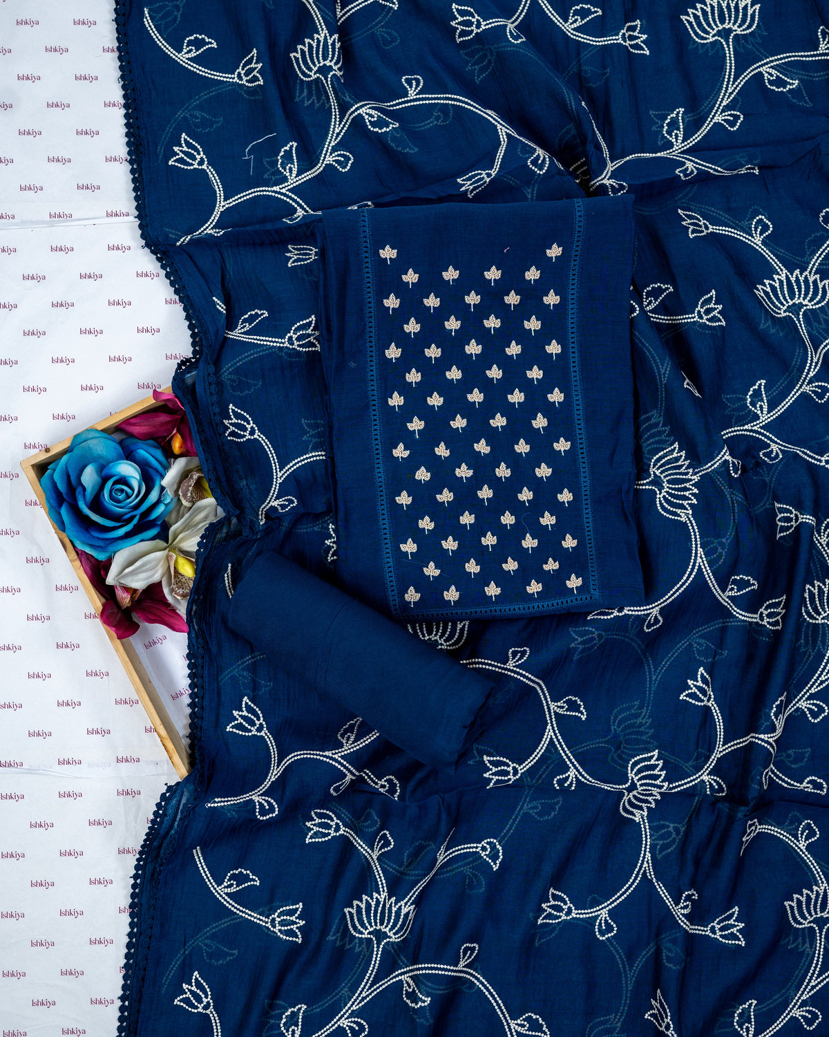 AAGAN-Unstiched Mul-Chanderi Suit set