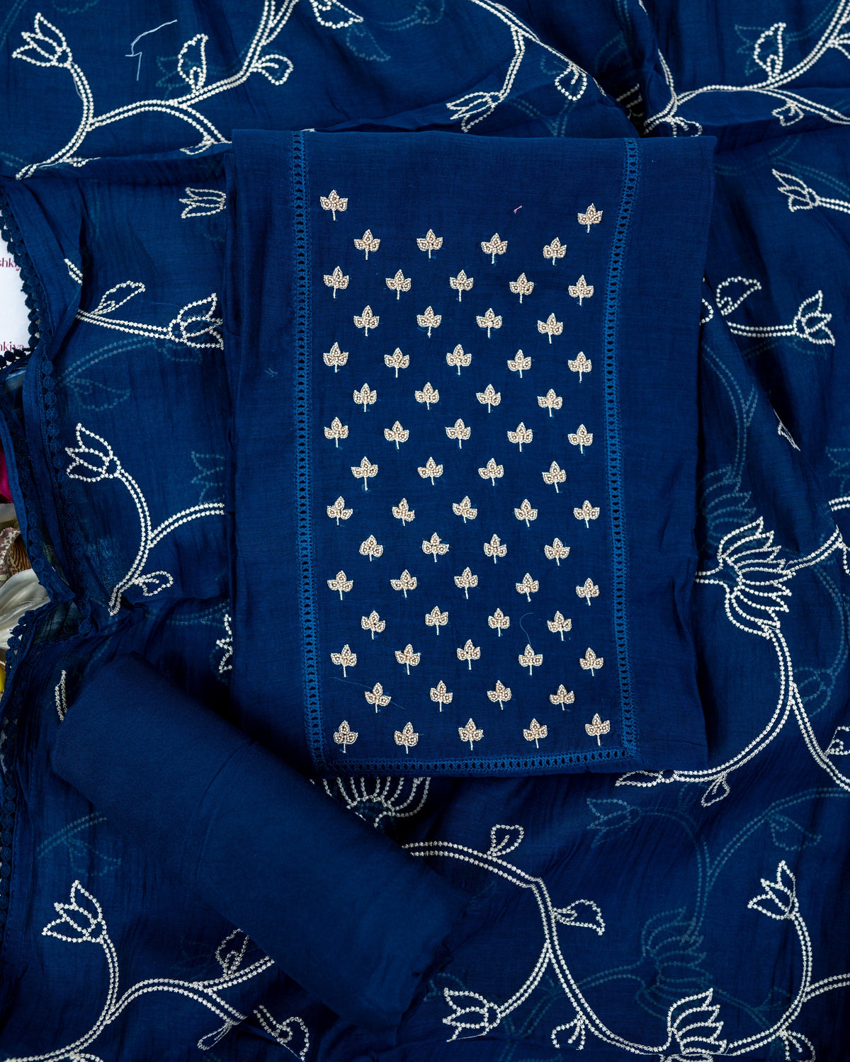 AAGAN-Unstiched Mul-Chanderi Suit set