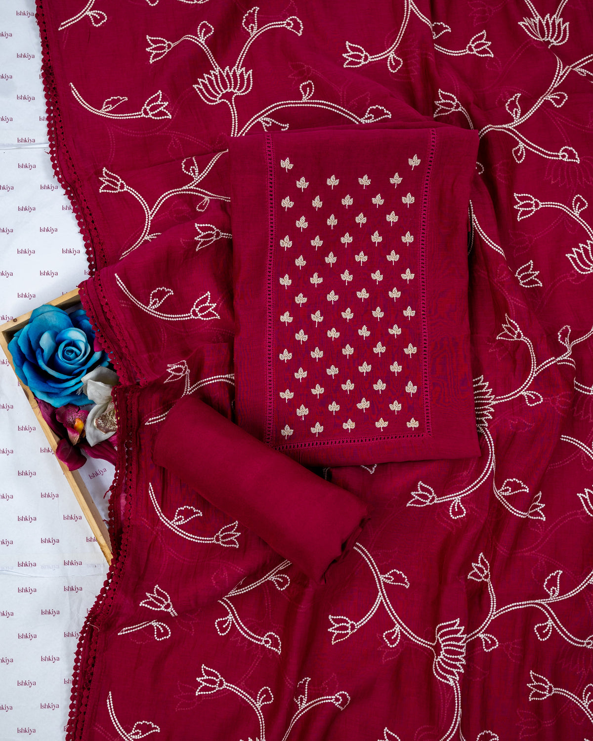 AAGAN-Unstiched Mul-Chanderi Suit set