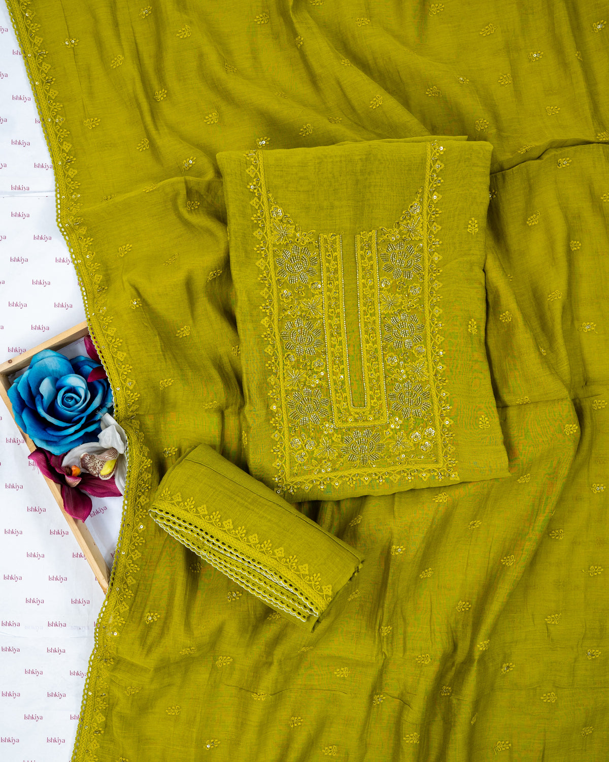 BANNO-Unstiched Mul-Chanderi Suit set