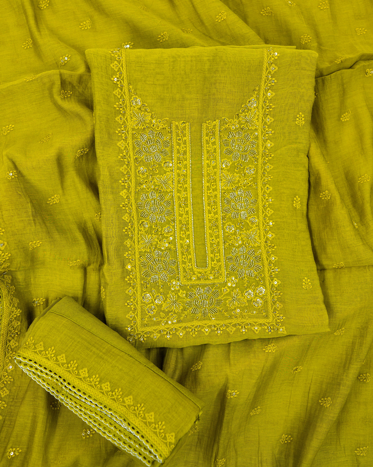 BANNO-Unstiched Mul-Chanderi Suit set
