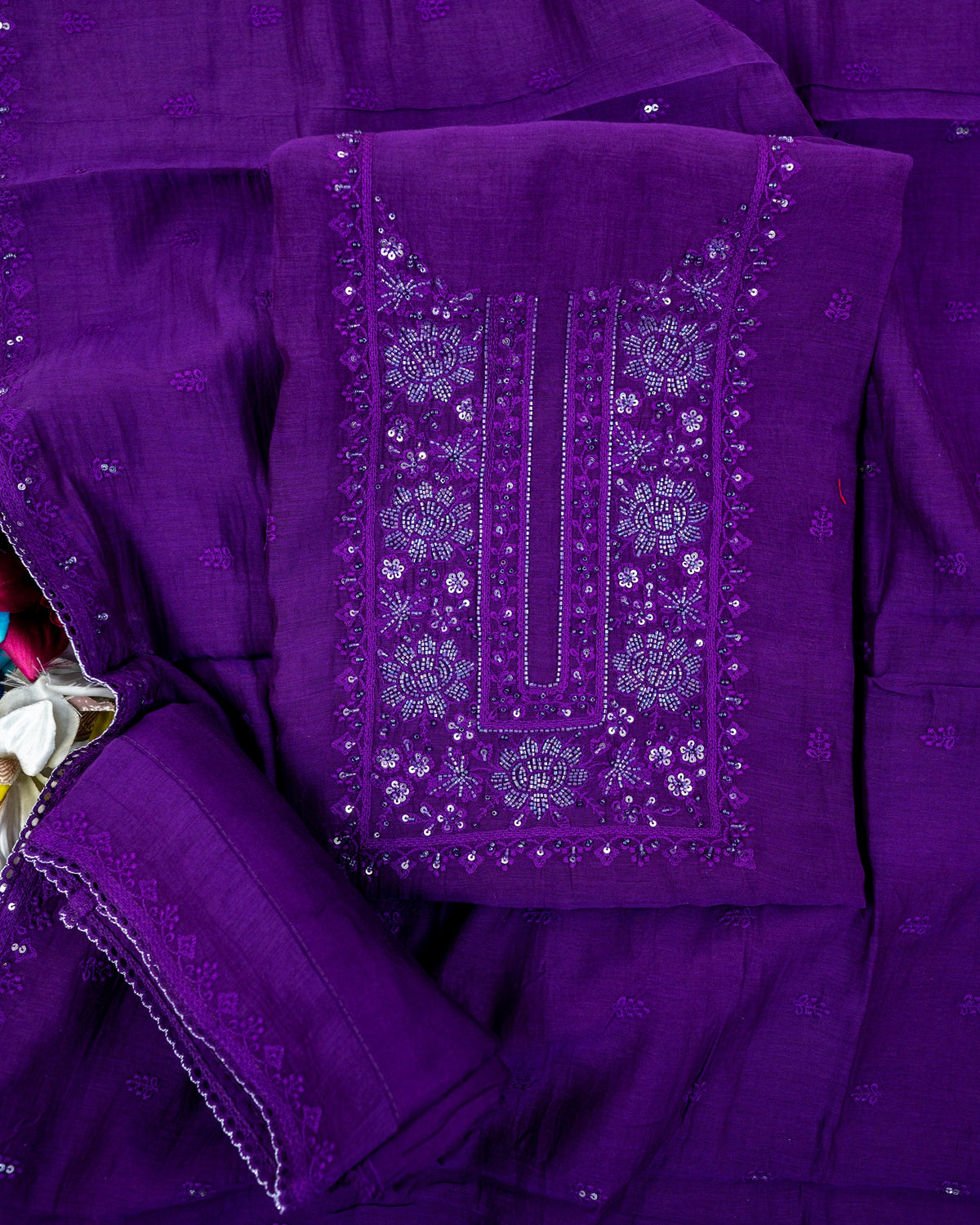 BANNO-Unstiched Mul-Chanderi Suit set