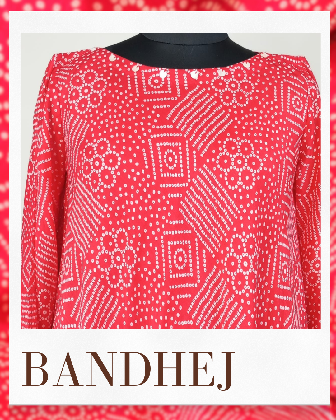 ASYMMETRICAL BANDHANI TUNIC