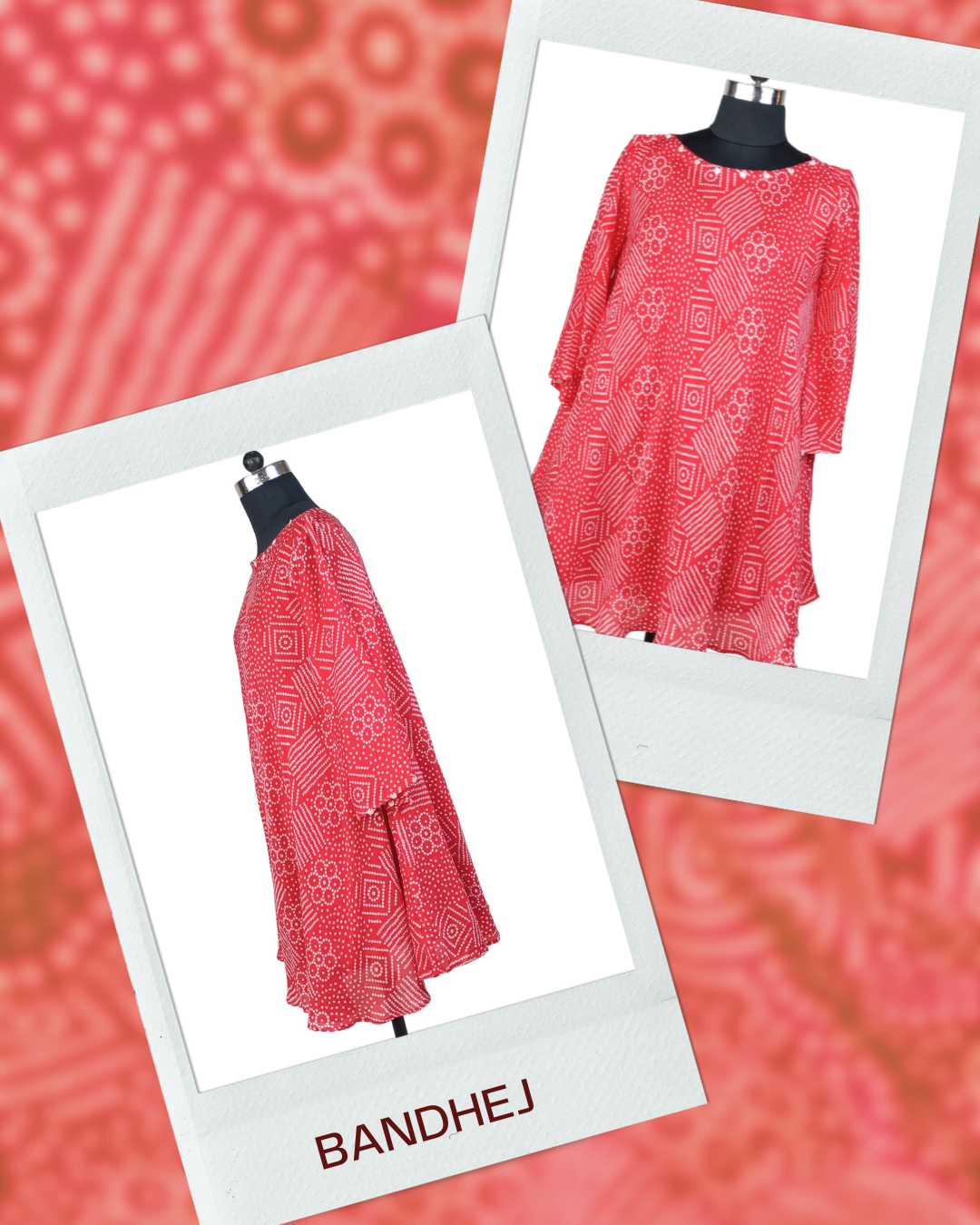 ASYMMETRICAL BANDHANI TUNIC
