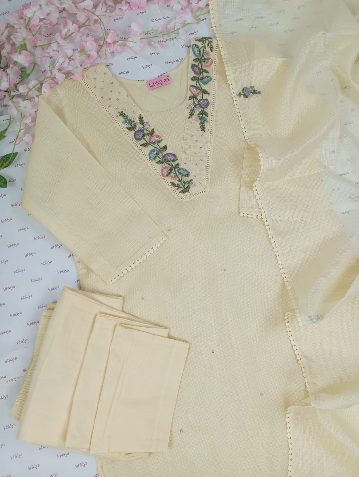 SHEESH-Stitched Kota Suit Set