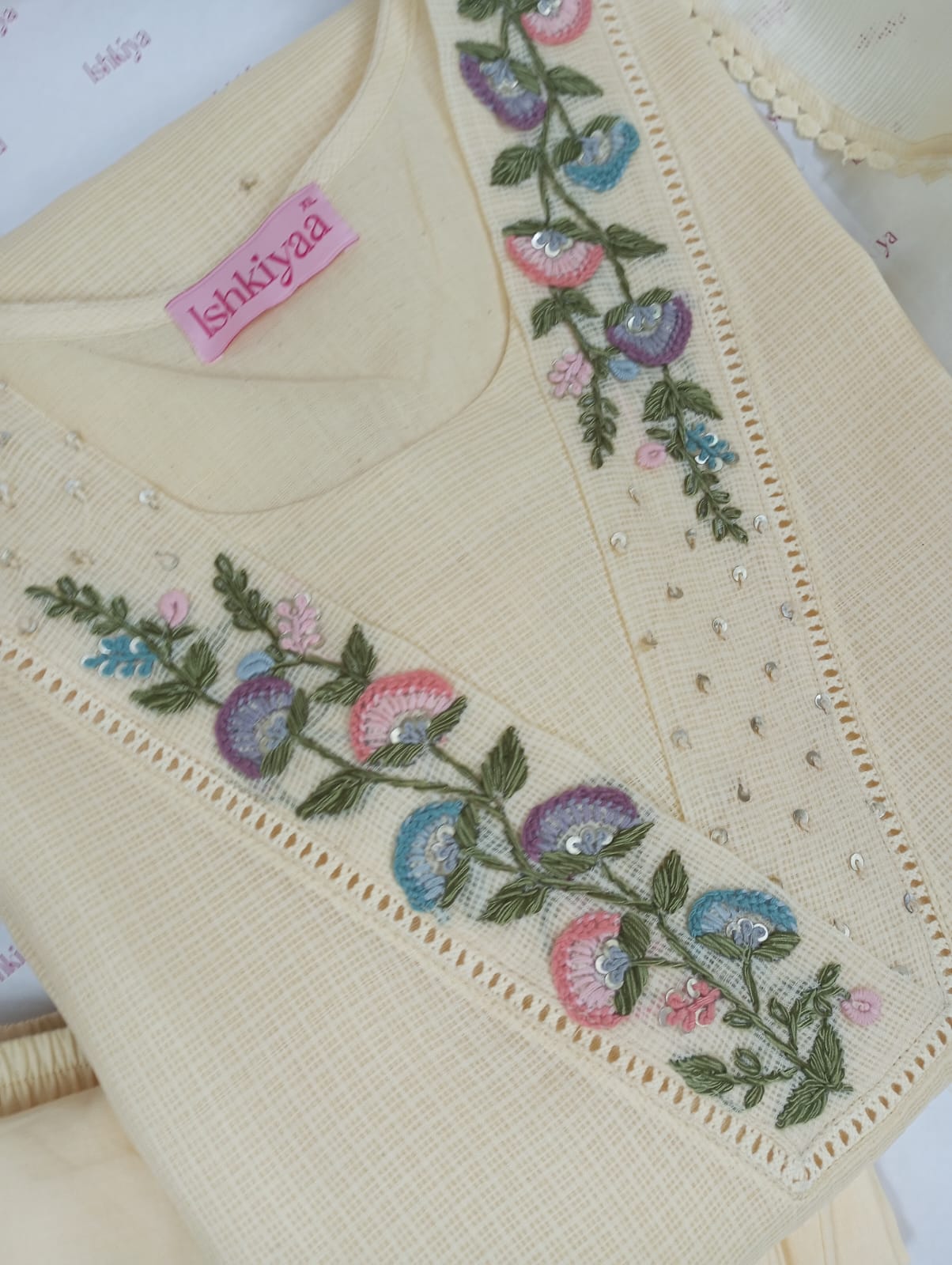SHEESH-Stitched Kota Suit Set