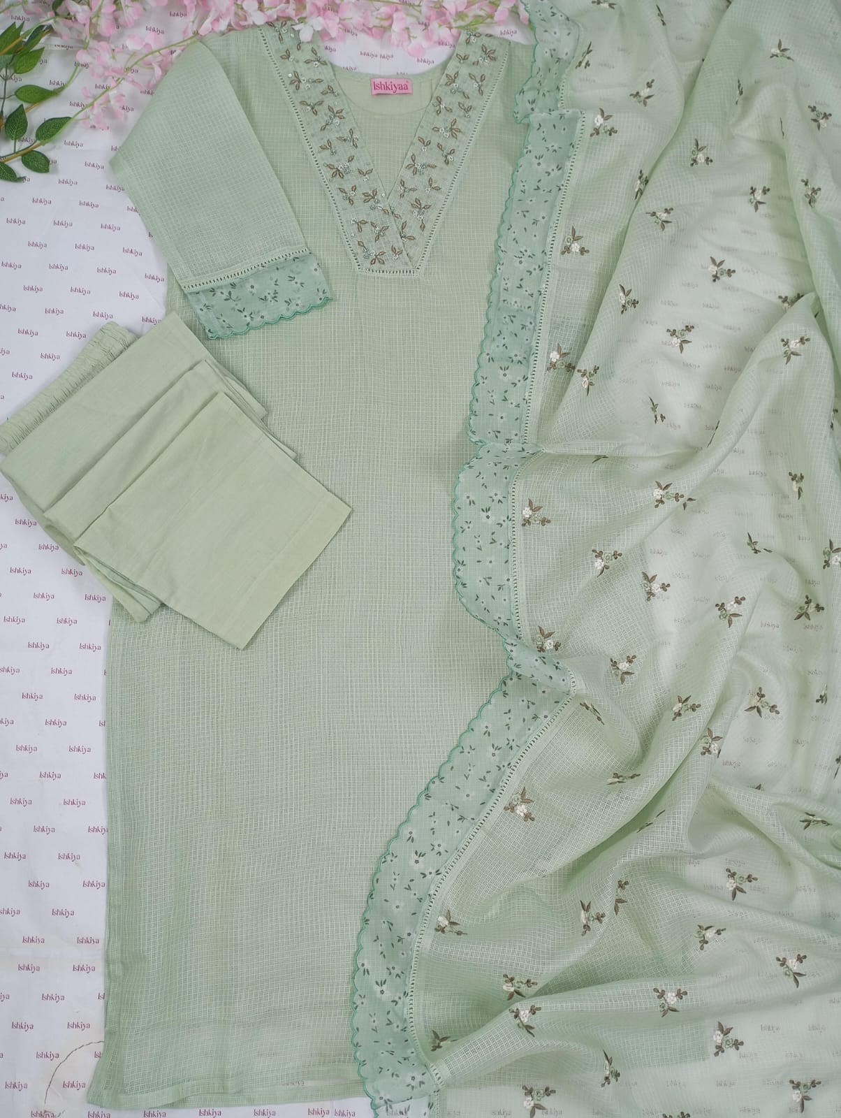 BAGH-Stitched Kota Suit Set