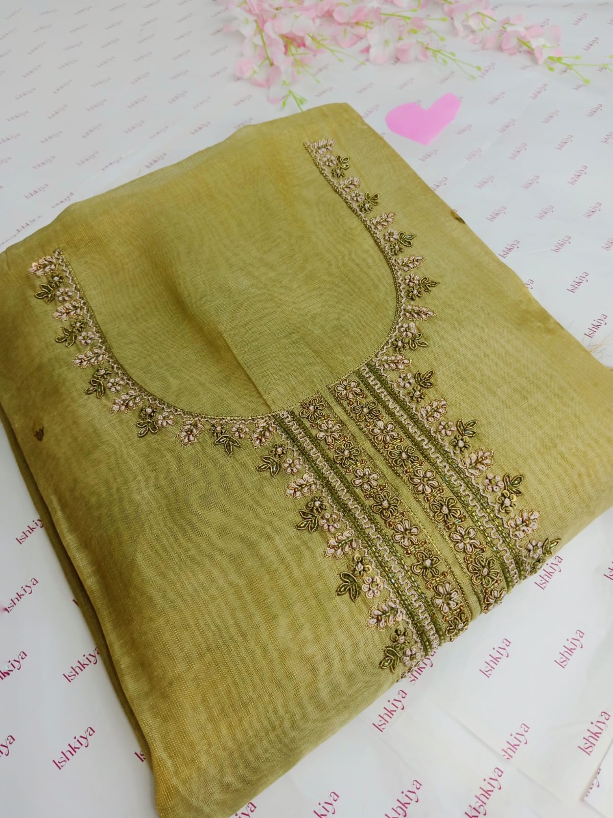 INAYAT-Unstitched Linen Tissue Suit Set