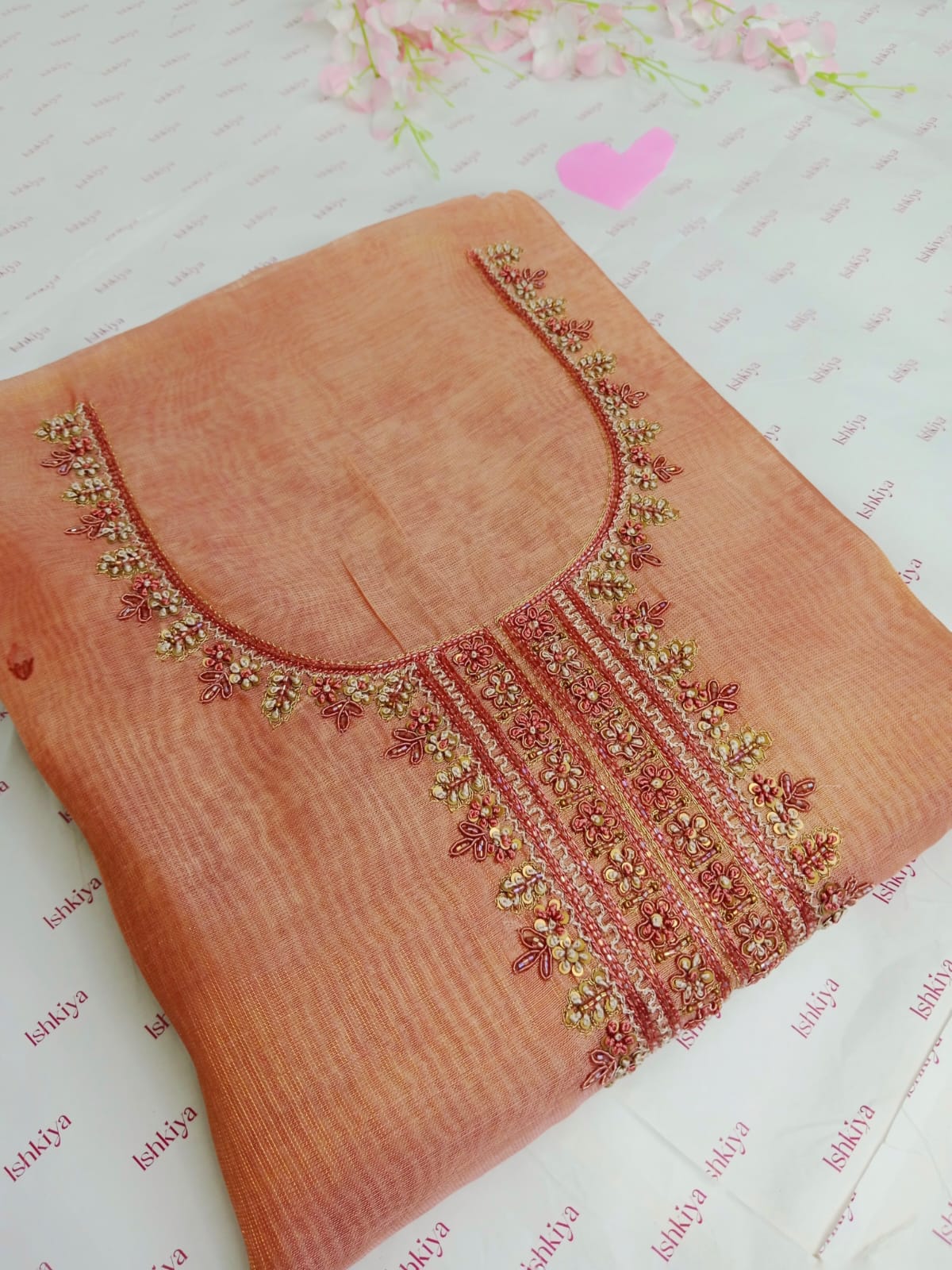 INAYAT-Unstitched Linen Tissue Suit Set