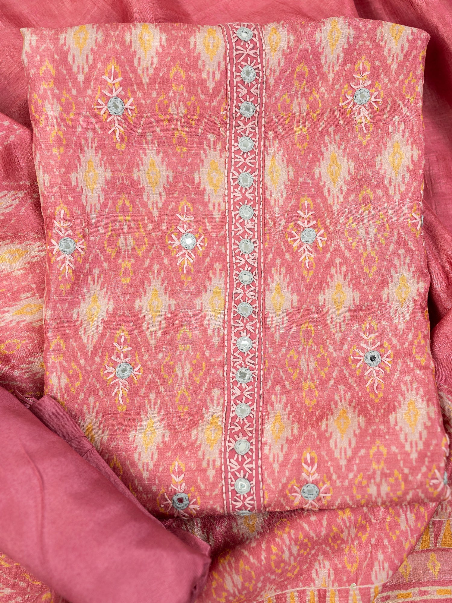AMAAL-Unstitched Linen Tissue Suit Set