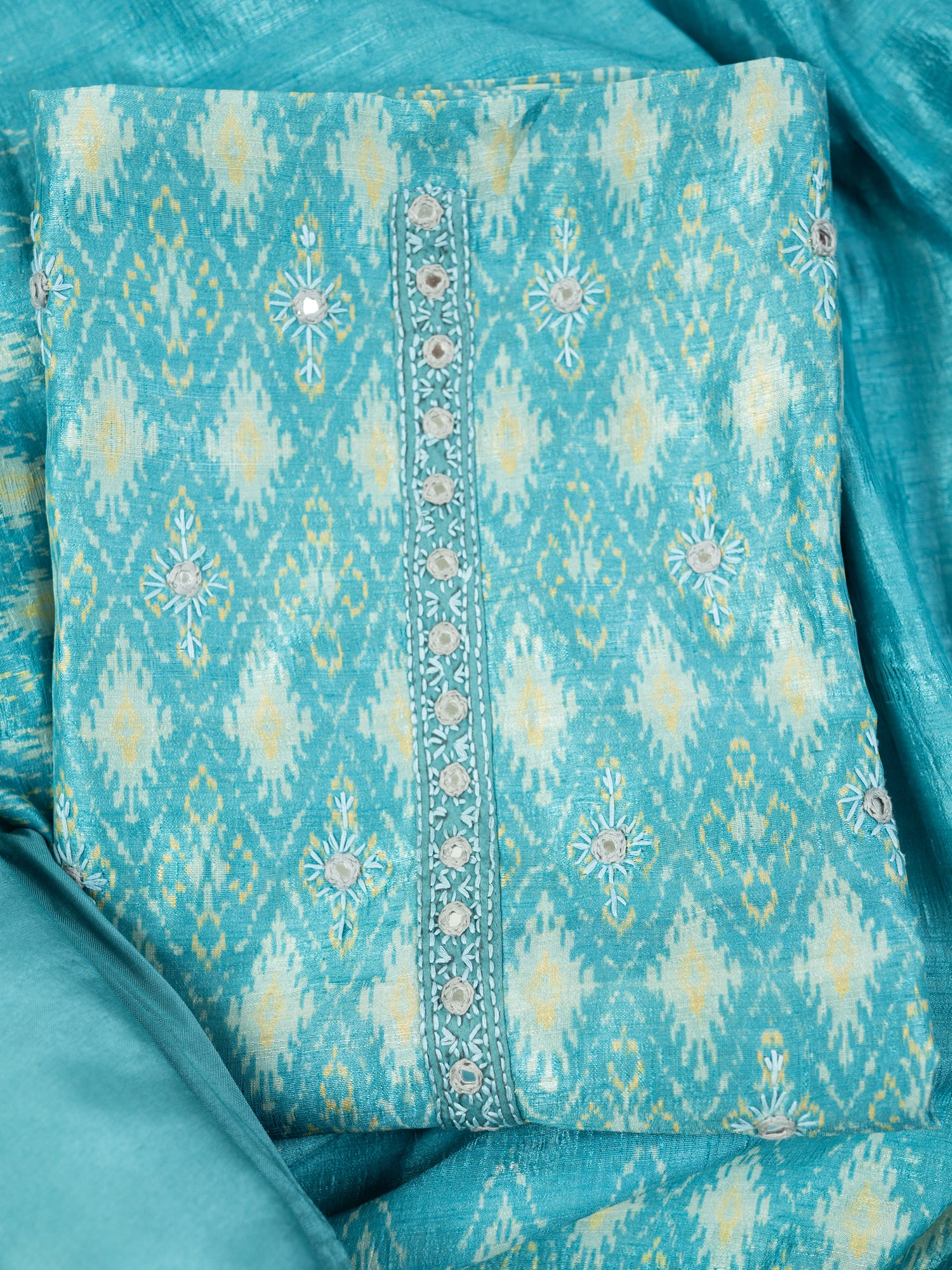 AMAAL-Unstitched Linen Tissue Suit Set