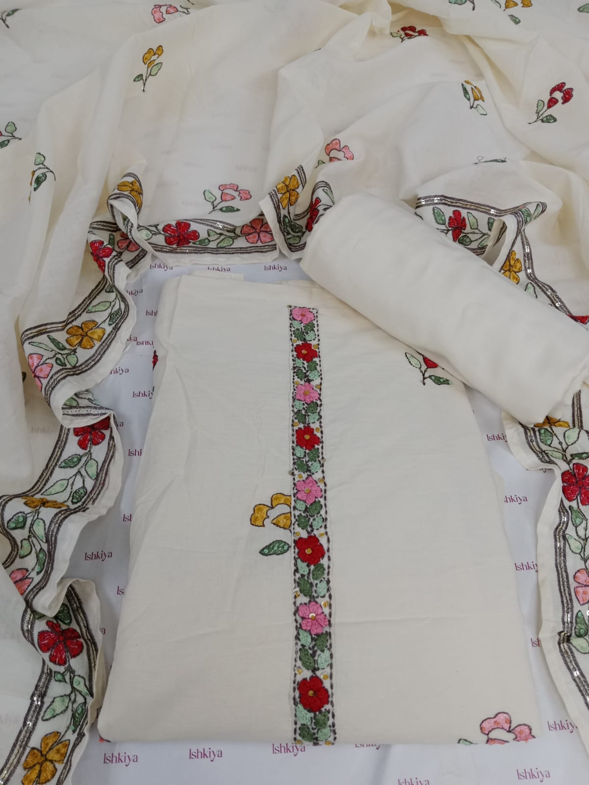SHAFAQ-Unstitched Mul-Cotton Suit Set