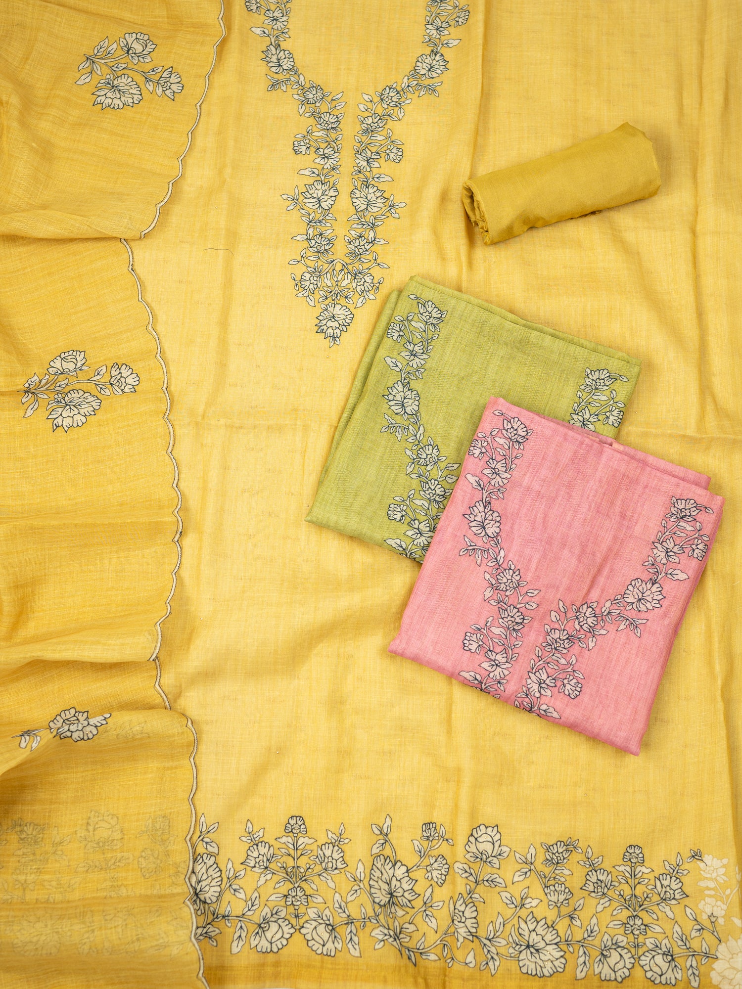 ZOYA-Unstitched Linen Tissue Suit Set