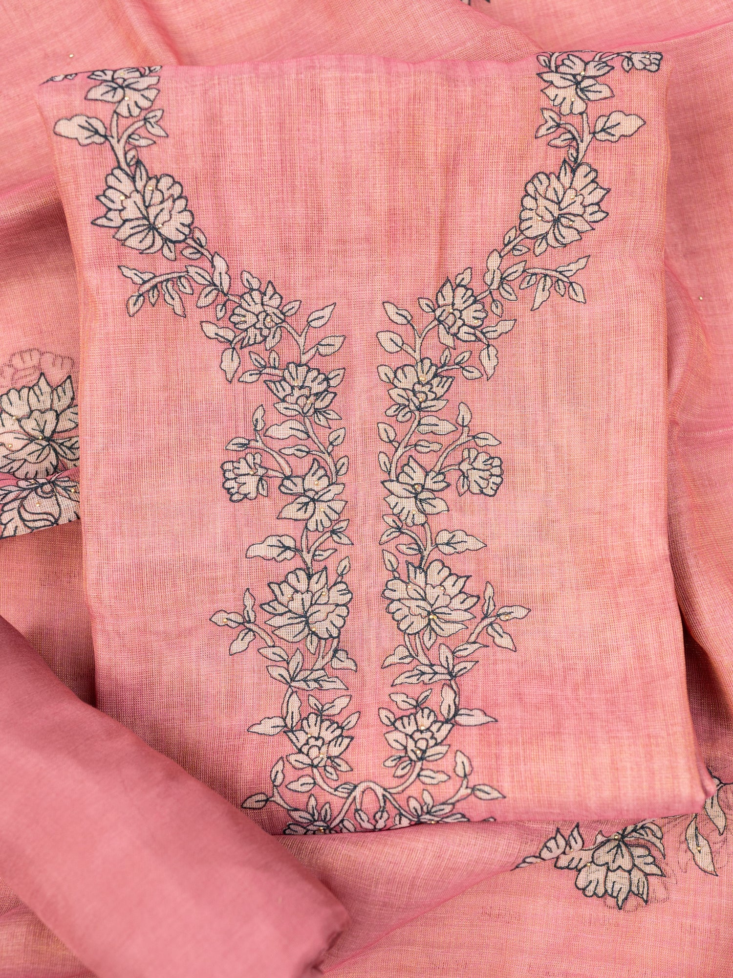 ZOYA-Unstitched Linen Tissue Suit Set