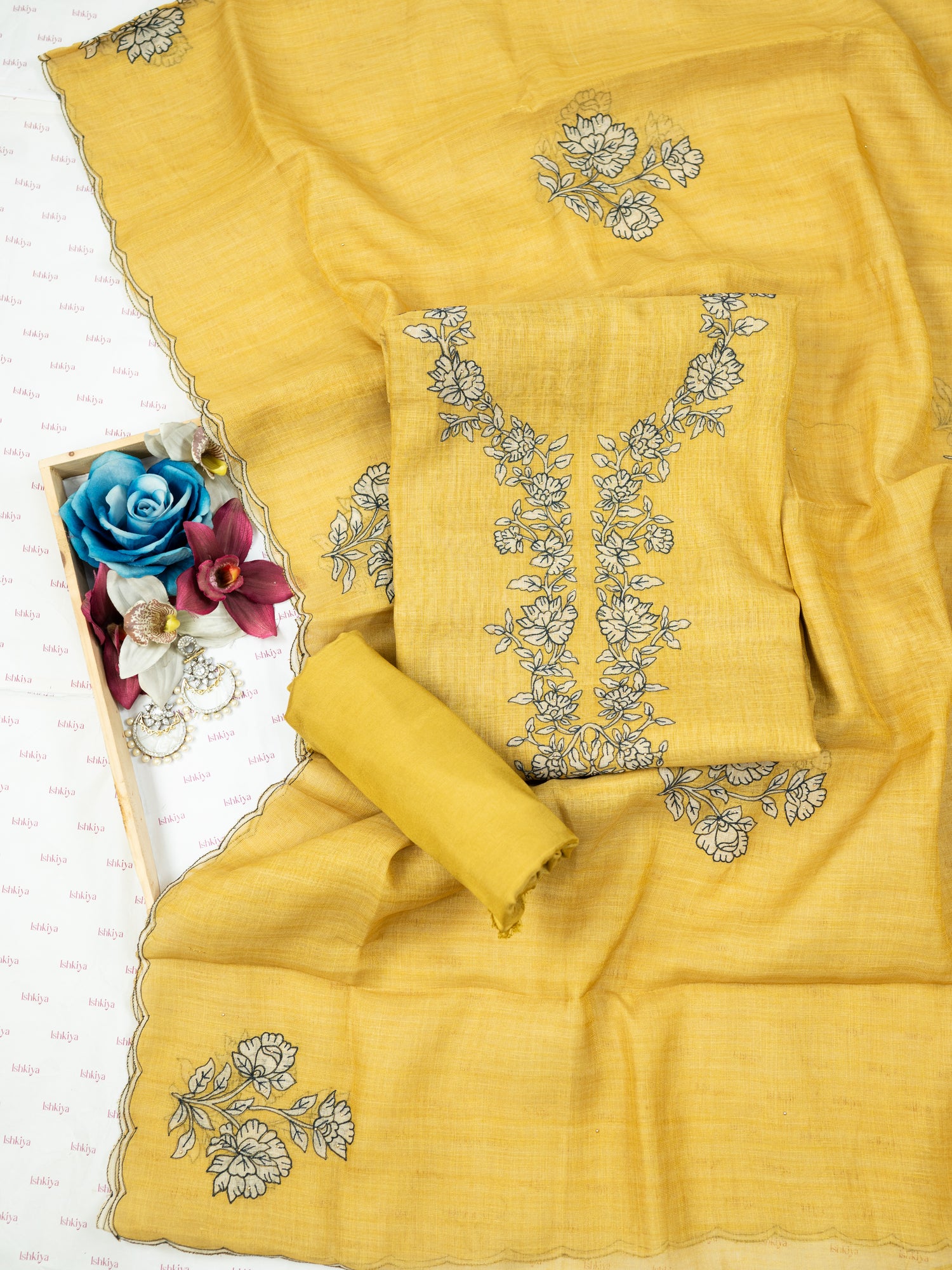 ZOYA-Unstitched Linen Tissue Suit Set