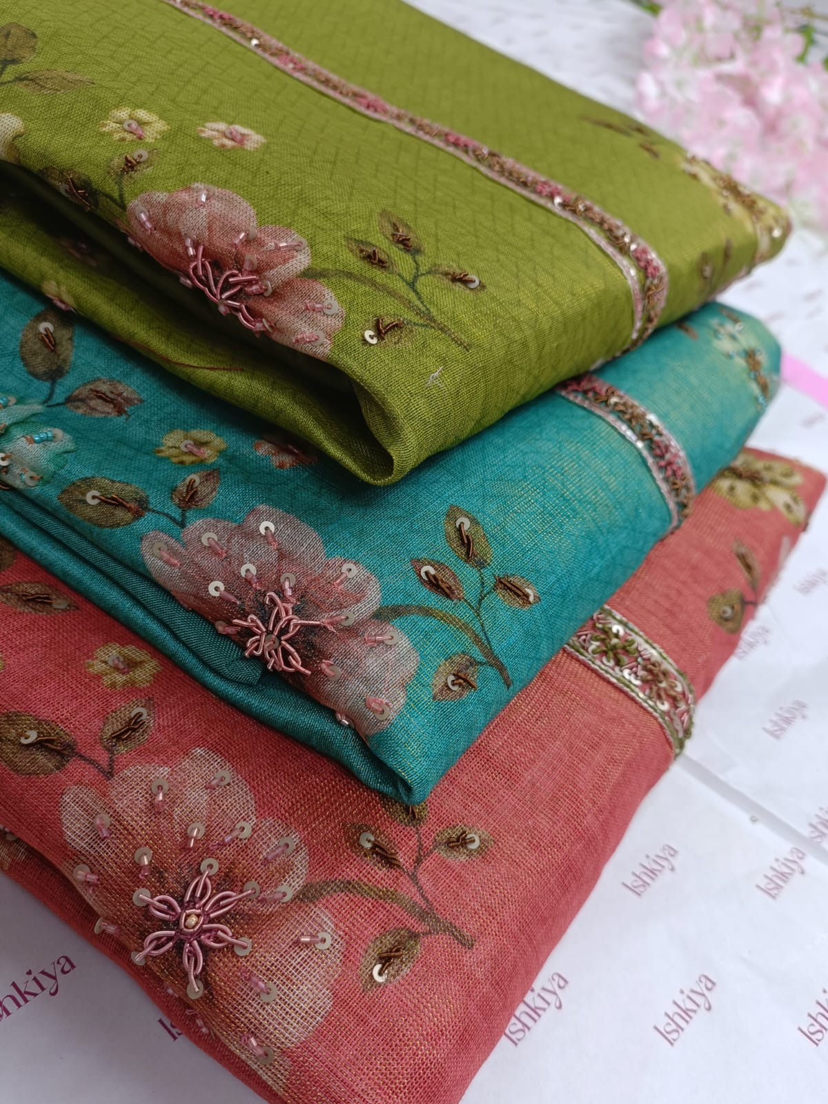 MEHR-Unstitched Linen Tissue Suit Set