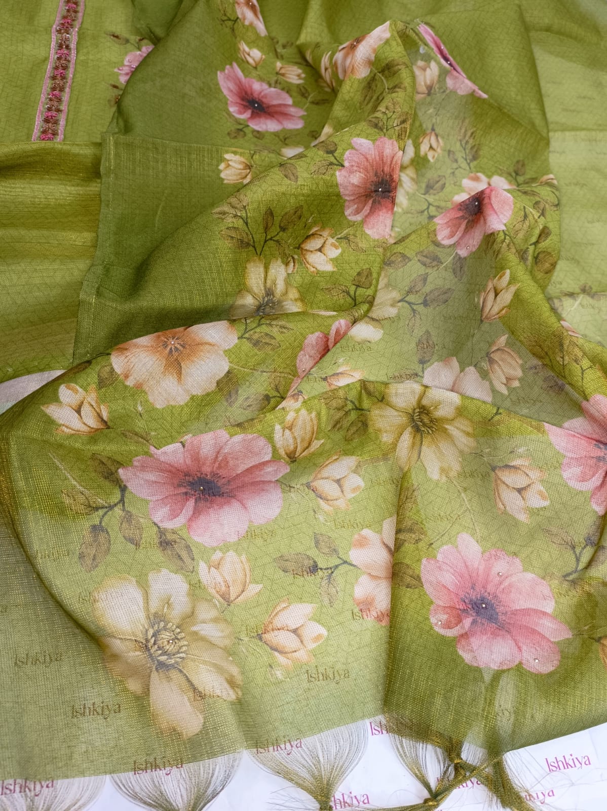 MEHR-Unstitched Linen Tissue Suit Set