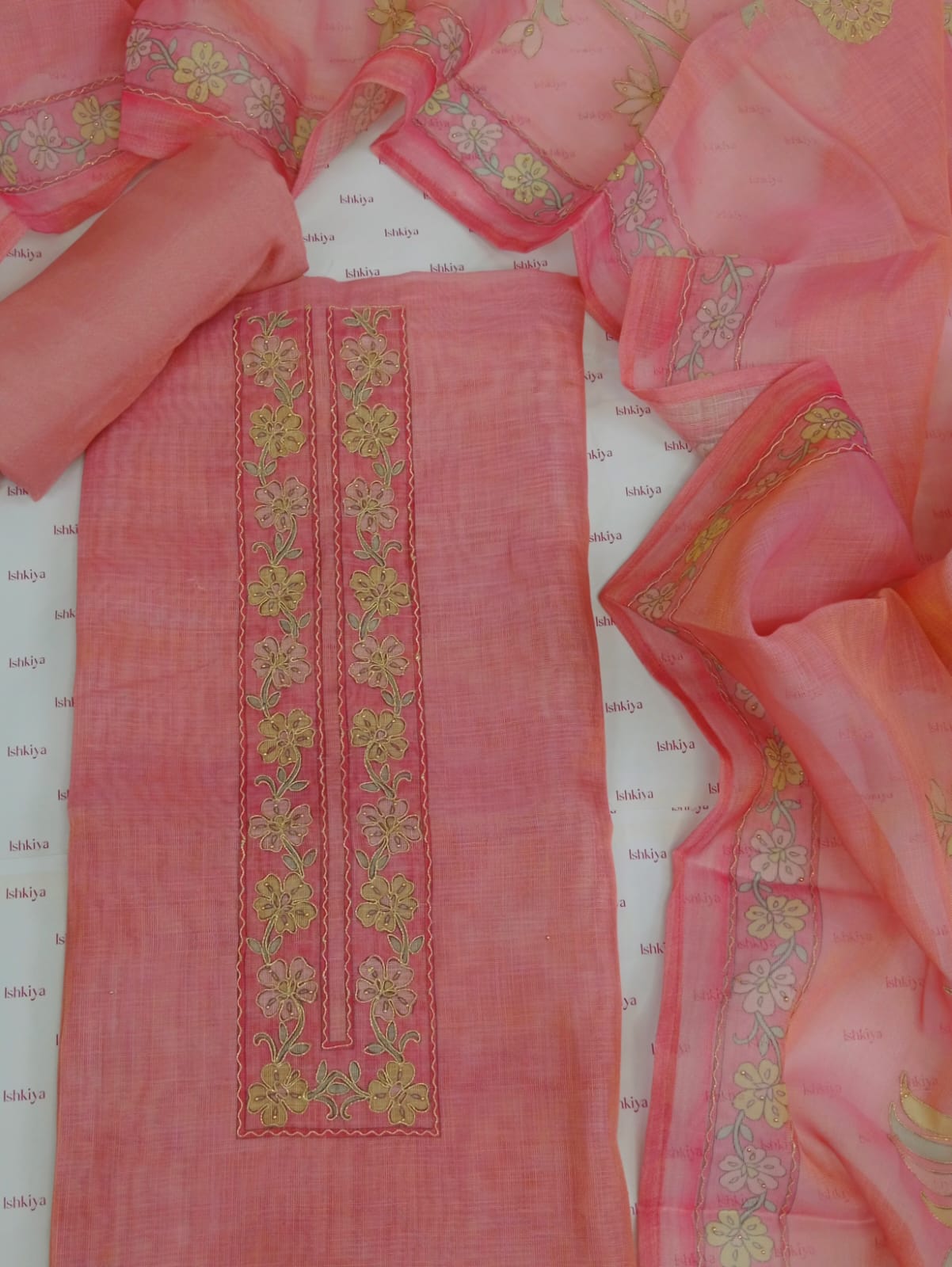 HOOR-Unstitched Linen Tissue suit set