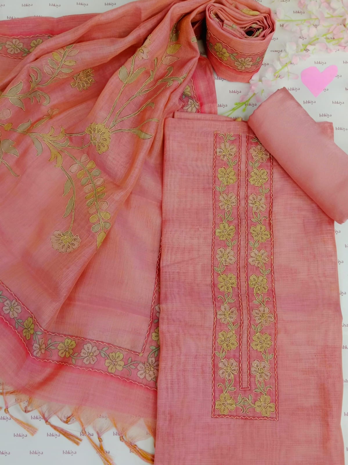 HOOR-Unstitched Linen Tissue suit set