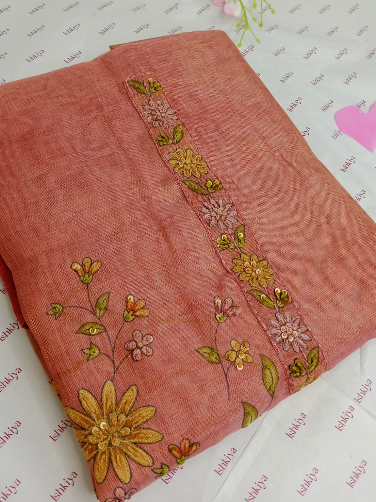 PARIZAAD-Unstitched Linen Tissue Suit Set