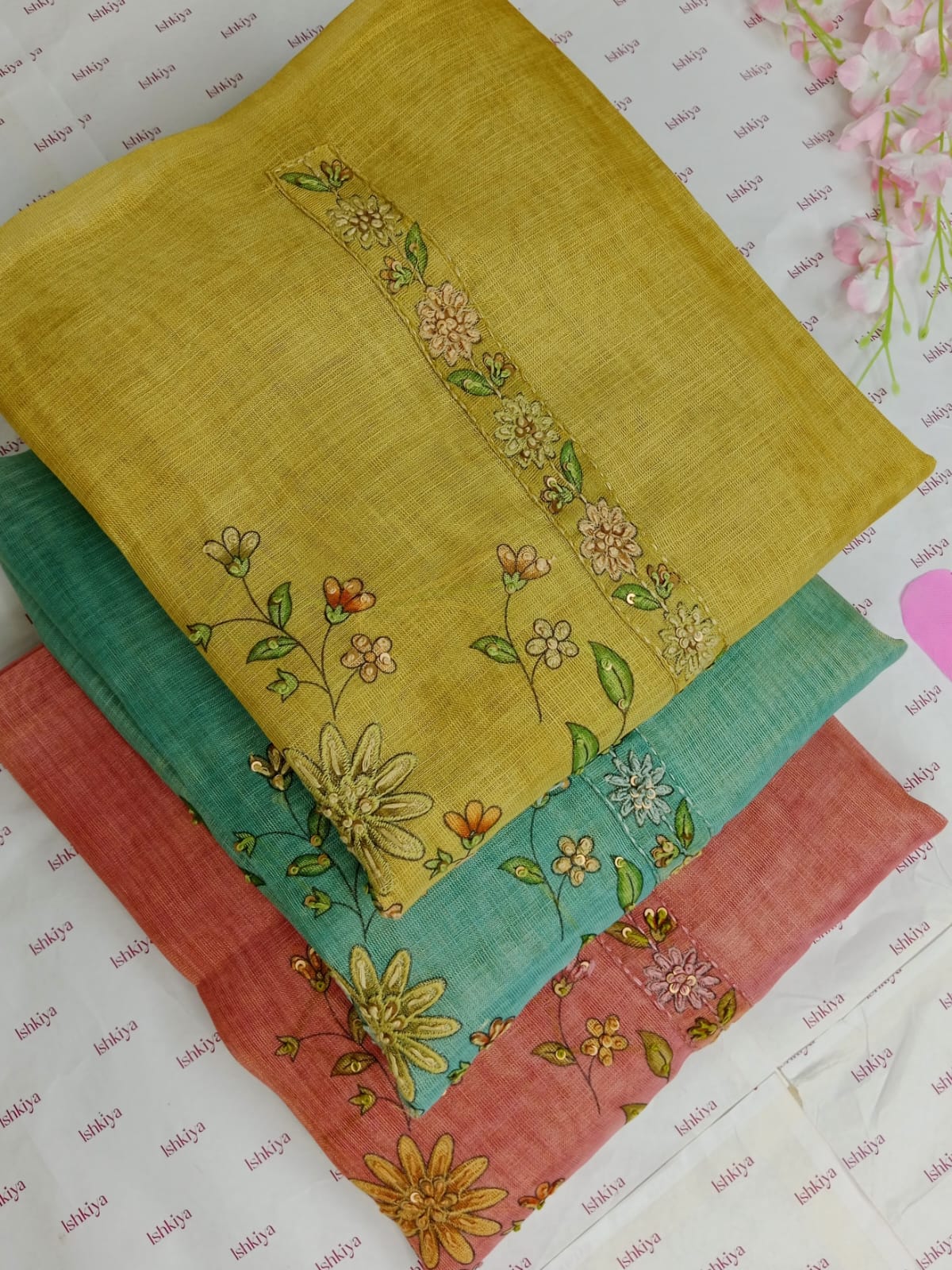 PARIZAAD-Unstitched Linen Tissue Suit Set